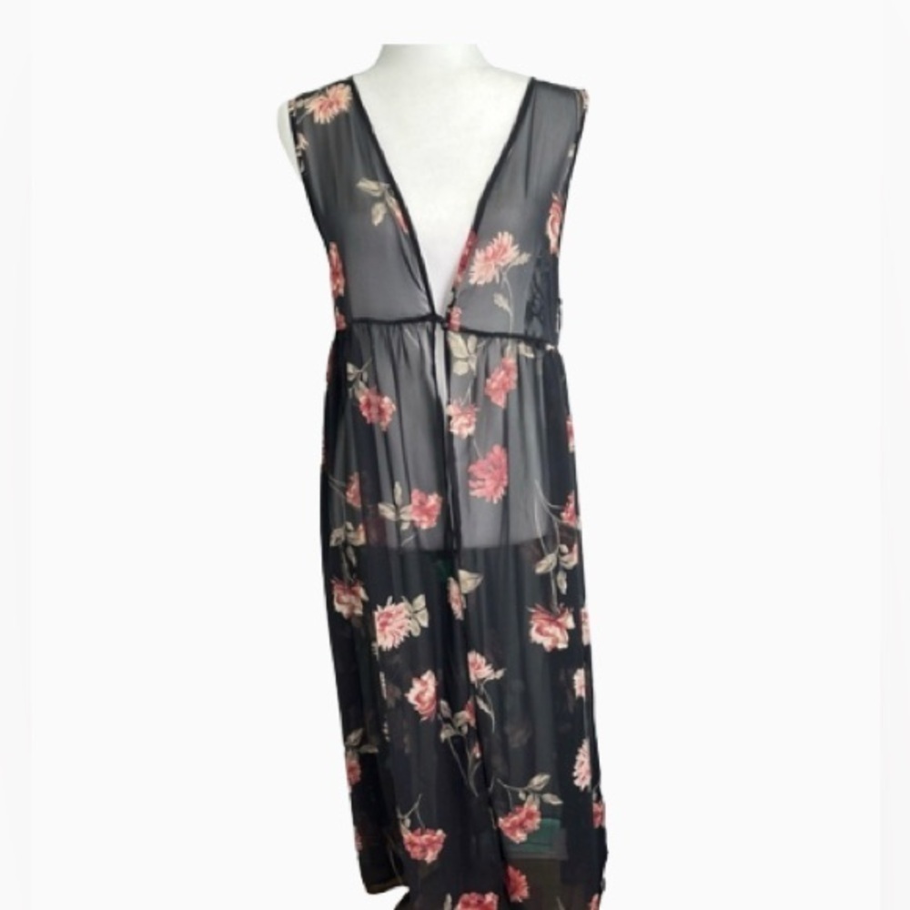 Moa Moa Women's Size Medium Swimsuit Cover up Floral Patterned Maxi